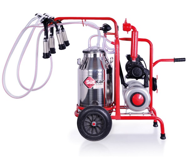 MOBILE DOUBLE MILKING CHROMIUM CHURN FAT MILK MILKING MACHINE