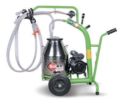 MOBILE DOUBLE MILKING HEAD CHROME BUCKET SHEEP MILKING MACHINE