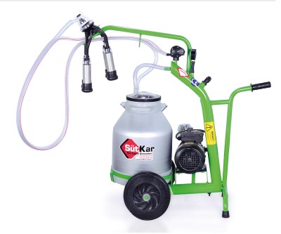 MOBILE DOUBLE MILKING SINGLE ALIMINIUM CHURN MILK MILKING MACHINE